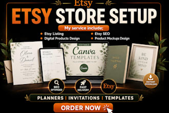 design etsy digital products etsy shop set up etsy SEO
