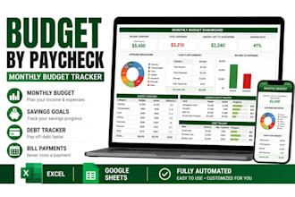 create budget by paycheck spreadsheet monthly budget finance tracker dashboard