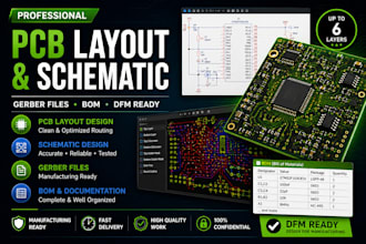 design pcb layout pcb circuit schematic pcb board and  generate gerber file