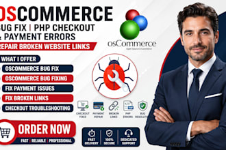 fix oscommerce bug php checkout and payment errors repair broken website links
