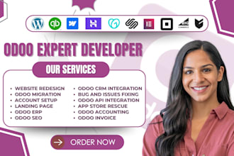 odoo api integration odoo erp odoo bug fixing custom module setup odoo migration