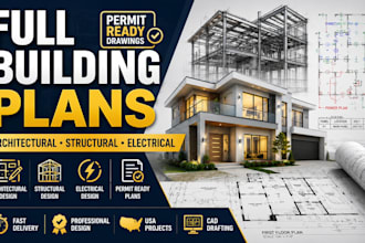 provide full building plans architectural structural electrical design
