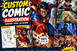 create stunning custom comic illustration art for characters