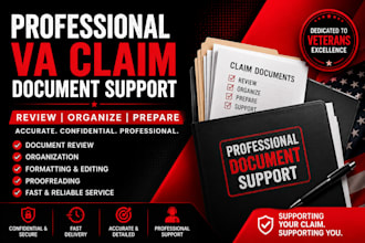 professional review medical records, organize and prepare VA claim document