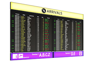 design 3d airport signage, railway wayfinding, and realistic