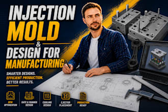design injection molding plastic parts with dfm and 3d cad in solidworks