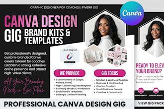 design canva brand kit, lead magnet, ebook and social media template for coaches