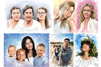 draw a custom digital portrait, caricature, or pet art