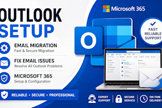 setup outlook, migrate emails and fix email issues