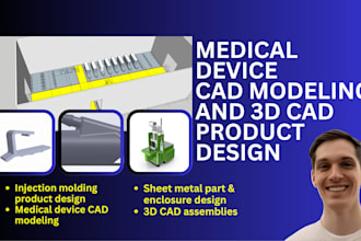 do injection molding design, medical device cad modeling and sheet metal design