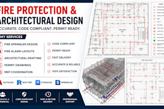 design fire protection sprinkler plans and architectural drawings