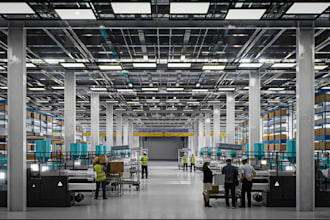 design 3d model factory interior, layout, industry, warehouse, farm storage
