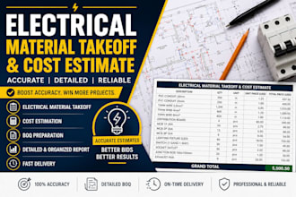 prepare electrical material takeoff and cost estimate