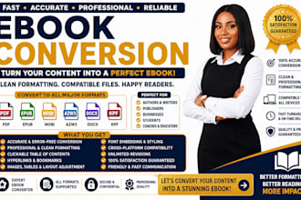 convert PDF to epub, mobi, kdp paperback, ebook conversion, ebook formatting