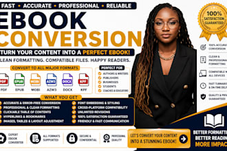 convert PDF to epub, mobi, kdp paperback, ebook conversion, ebook formatting