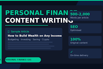 write expert personal finance and investment articles