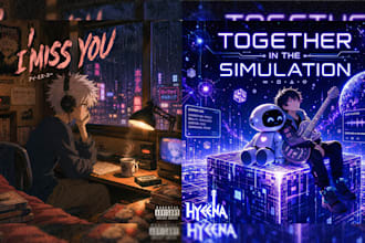 draw an anime album cover art music
