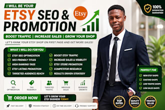 do etsy SEO listing promotion etsy shop traffic sales and store marketing
