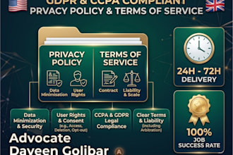 provide gdpr and ccpa compliant privacy policy and terms of service for business