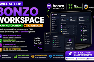 set up bonzo workspace, CRM automation ai taskade