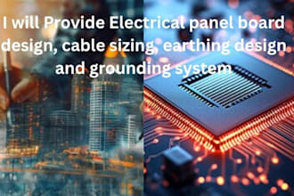 electrical panel board design cable sizing, earthing design and grounding system