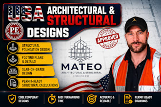structural foundation plans and permit ready calculation