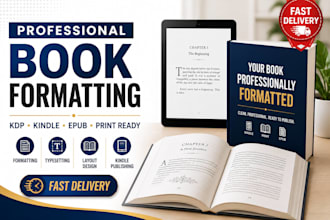 do book formatting, ebook formatting and book typesetting for amazon kdp