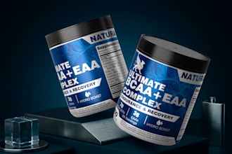 design gym supplement label and packaging with supplement facts