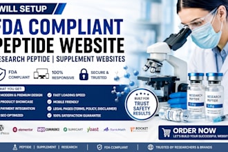 setup fda compliant peptide website, research peptide, supplement websites,