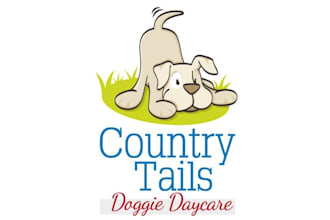design country tails doggie daycare logo with quick delivery
