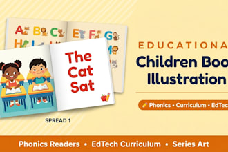 illustrate educational children book phonics curriculum learning art