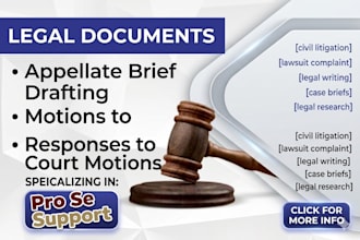 draft appeal briefs dismiss and responses to court motions