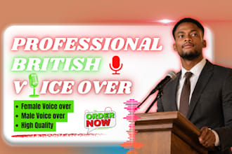 record a professional british voice over, female voice over, english voiceover