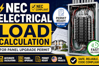 provide nec electrical load calculation for panel upgrade permit