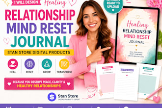 design healing relationship mind reset journal stan store digital product
