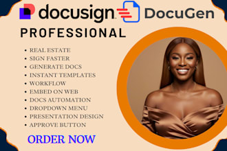 set up and customize docusign, pandadoc, adobe sign, and docugen for esignature