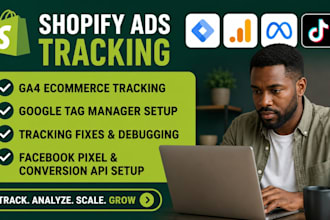setup shopify facebook pixel ga4 tiktok pixel GTM ads tracking google ads