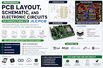 do pcb layout , schematic, and electronic circuits for manufacturing for jlcpcb