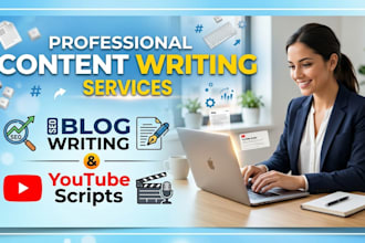 write engaging youtube scripts and SEO blog content