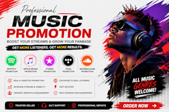 itunes music promotion spotify music promotion tidal music apple music