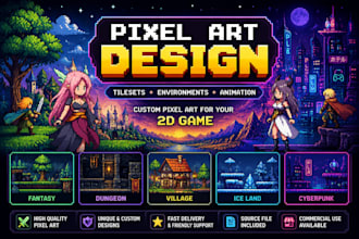create professional pixel art tilesets and environments for 2d games