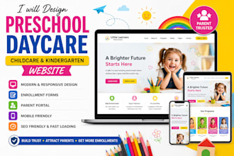 design preschool daycare childcare and kindergarten website