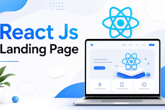 build a modern responsive react landing page with UI design