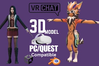 create a high quality custom 3d avatar for vrchat, vtubing
