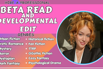 developmental edit romance fantasy horror beta reader psychology beta reader ya