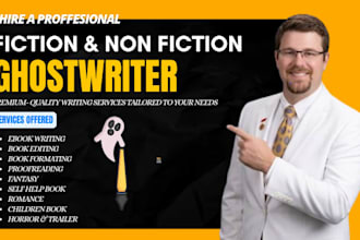 ghostwrite your romance, fantasy or fiction ebook chapter by chapter