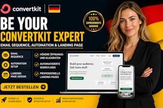 be your converkit expert and set up email sequence, automation and landing page