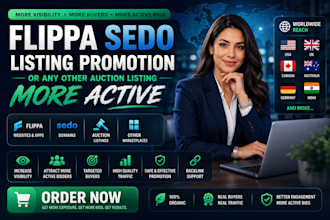 do flippa sedo listing promotion or any other auction listing more active