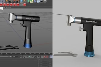 design 3d cad model for medical device, 3d rendering with prototype in solidwork