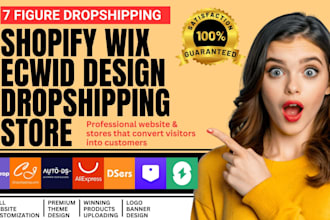 design shopify dropshipping store via zendrop autods cj website products upload